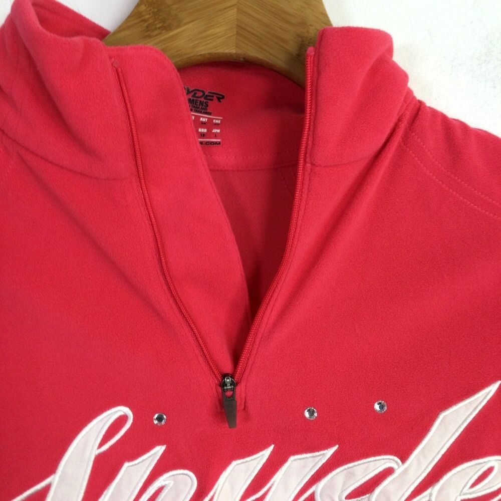 Spyder Womens Activewear Top 1/4 Zip Mock-Neck Long Sleeves Pink Size 10 - Picture 9 of 16